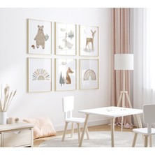 Ninastore Orman Hayvanları Kreş Baskıları: Bohem Gökkuşağı Dekoru