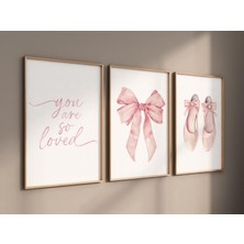 Ninastore Pembe Bale Kreş Sanat Baskıları: Balerin Ayakkabıları, Fiyonk, Alıntı