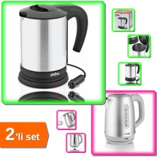 Hereveoyuncak Sinbo Araç Içi Kettle Paslanmaz Çelik + Crown Crw 7211 Paslanmaz Çelik Kettle - 2li Set M3R2Q1