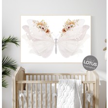 Ninastore Kelebek Çiçekli Çocuk Odası Deseni: Bej Bohem Dekoru