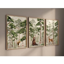 Ninastore Orman Hayvanları Kreş Baskısı: Orman Dağı Duvar Sanatı