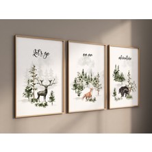 Ninastore Orman Hayvanları Kreş Sanat Baskıları: Dağ Macerası Teması