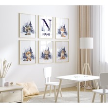 Ninastore Orman Hayvanları Kreş Baskısı: Lacivert Orman Dekoru