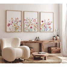 Ninastore Suluboya Kır Çiçeği Kreş Baskısı: Bohem Çiçekli Duvar Sanatı