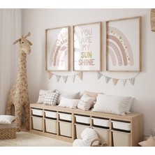 Ninastore Allık ve Altın Gökkuşağı Desenli Bebek Odası: Bohem Güneş Dekoru