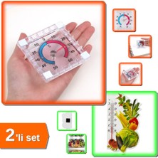 Hereveoyuncak Bimetalik Kare Termometre + Mıknatıslı Mutfak Termometreesi - Pratik Kullanım - 2li Set R6B0G2
