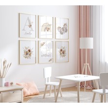 Ninastore Kır Çiçeği Kelebek Çocuk Odası Baskısı: Bohem Çiçek Dekoru