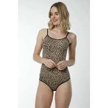Kiviva Leopar Desenli Çıtçıtlı Body