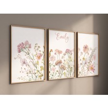 Ninastore Kır Çiçeği Fidanlık Baskısı: Bohem Çiçekli Suluboya Duvar Sanatı