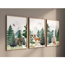 Ninastore Orman Hayvanları Kreş Baskısı: Dağ Macerası Dekoru