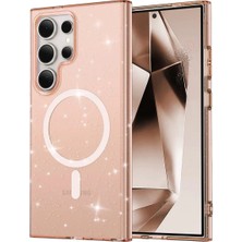 Fuchsia Samsung Galaxy S24 Ultra ile Uyumlu Kılıf Star Kablosuz Şarj Özellikli Kapak - Turuncu