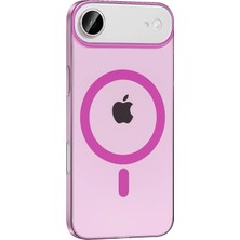 Fuchsia iPhone 17 Air ile Uyumlu PC Blank Kablosuz Şarj Özellikli Kapak - Pembe