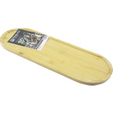 Esranın Dünyası Uzun Oval  Ahşap Bambu Sunum Tepsi  16X45CM (4887)