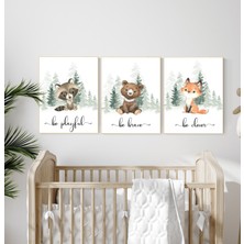 Ninastore Orman Hayvanları Kreş Baskı Seti: Cinsiyet Nötr Dekor