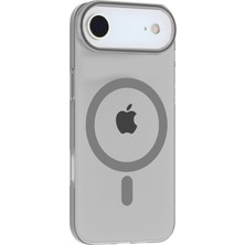 Fuchsia iPhone 17 Air ile Uyumlu PC Blank Kablosuz Şarj Özellikli Kapak - Natural Grey