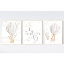 Ninastore Sıcak Hava Balonu Kreş Baskısı: Fil, Orman Hayvanları