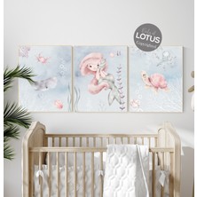 Ninastore Deniz Kızı Bebek Odası Baskısı: Okyanus Temalı, Kız Odası Dekoru