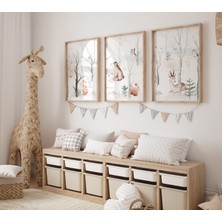 Ninastore Orman Hayvanları Kreş Sanat Baskıları: Cinsiyetsiz Dekor