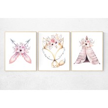 Ninastore Bohem Bebek Odası Desenleri: Tilki, Çadır, Oklar - Woodland Girl Dekoru