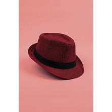 Milleniva Yazlık Kumaş Bordo Fötr Trilby Şapka