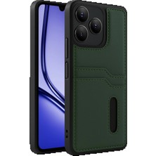 CPT83 Realme Note 50 4g Kılıf Sara Kartvizitli Deri Kılıf - Koyu Yeşil