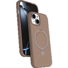 CPT83 Apple iPhone 15 Plus Regal Magsafe Standlı Kapak - Çöl Titanyum