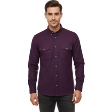 Kamer Erkek Kışlık Slim Fitt Uzun Kol Çift Cep Kapak Gömlek 2414 BGL-ST04797
