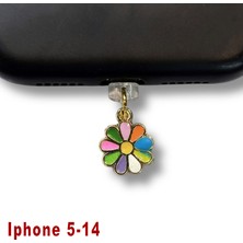 Bsb Papatya Figürlü Telefon Charm Şarj Portu Toz Tıpası Toz Tıkacı Iphone-5-14 IP6519