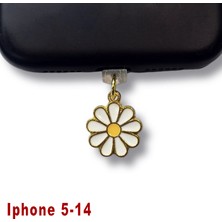 Bsb Papatya Figürlü Telefon Charm Şarj Portu Toz Tıpası Toz Tıkacı Iphone-5-14 IP6538