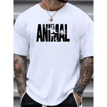 Etiler Collection Baskılı Oversize Bisiklet Yaka T-Shirt - Beyaz