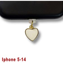 Bsb Kalp Figürlü Telefon Charm Şarj Portu Toz Tıpası Toz Tıkacı Iphone-5-14 IP6531