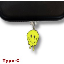 Bsb Emoji Figürlü Telefon Charm Şarj Portu Toz Tıpası Toz Tıkacı Type-C IP6527