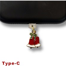 Bsb Noel Yılbaşı Yeni Yıl Figürlü Telefon Charm Şarj Portu Toz Tıpası Toz Tıkacı Type-C IP6541