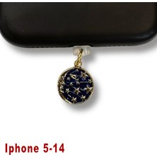 Bsb Uzay Figürlü Telefon Charm Şarj Portu Toz Tıpası Toz Tıkacı Iphone-5-14 IP6525