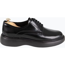 HC MEN CLASSIC Bağcıklı Yüksek Taban Ayakkabı Siyah Açma