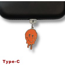 Bsb Emoji Figürlü Telefon Charm Şarj Portu Toz Tıpası Toz Tıkacı Type-C IP6532