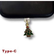 Bsb Noel Yılbaşı Yeni Yıl Figürlü Telefon Charm Şarj Portu Toz Tıpası Toz Tıkacı Type-C IP6515