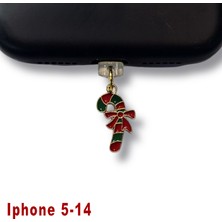 Bsb Noel Yılbaşı Yeni Yıl Figürlü Telefon Charm Şarj Portu Toz Tıpası Toz Tıkacı Iphone-5-14 IP6511
