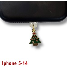 Bsb Noel Yılbaşı Yeni Yıl Figürlü Telefon Charm Şarj Portu Toz Tıpası Toz Tıkacı Iphone-5-14 IP6515