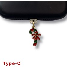 Bsb Noel Yılbaşı Yeni Yıl Figürlü Telefon Charm Şarj Portu Toz Tıpası Toz Tıkacı Type-C IP6511