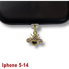 Bsb Arı Figürlü Telefon Charm Şarj Portu Toz Tıpası Toz Tıkacı Iphone-5-14 IP6514