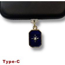 Bsb Yıldız Figürlü Telefon Charm Şarj Portu Toz Tıpası Toz Tıkacı Type-C IP6534