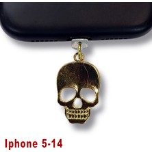 Bsb Kurukafa Figürlü Telefon Charm Şarj Portu Toz Tıpası Toz Tıkacı Iphone-5-14 IP6539