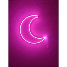Elioure Ay Neon LED Dekoratif Aydınlatma Pembe