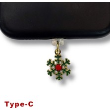 Bsb Noel Yılbaşı Yeni Yıl Figürlü Telefon Charm Şarj Portu Toz Tıpası Toz Tıkacı Type-C IP6522