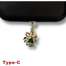 Bsb Noel Yılbaşı Yeni Yıl Figürlü Telefon Charm Şarj Portu Toz Tıpası Toz Tıkacı Type-C IP6524