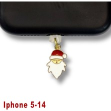 Bsb Noel Yılbaşı Yeni Yıl Figürlü Telefon Charm Şarj Portu Toz Tıpası Toz Tıkacı Iphone-5-14 IP6521