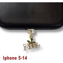Bsb Noel Yılbaşı Yeni Yıl Figürlü Telefon Charm Şarj Portu Toz Tıpası Toz Tıkacı Iphone-5-14 IP6542