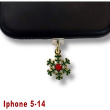 Bsb Noel Yılbaşı Yeni Yıl Figürlü Telefon Charm Şarj Portu Toz Tıpası Toz Tıkacı Iphone-5-14 IP6522