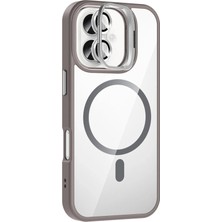 Flm Apple iPhone 16 Plus Remim Lensli Magsafe Standlı Kapak - Titan Gri